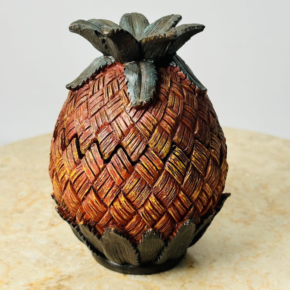 Vintage 2 Piece Pineapple Resin Trinket Box‎ Dragon Egg Stash Box